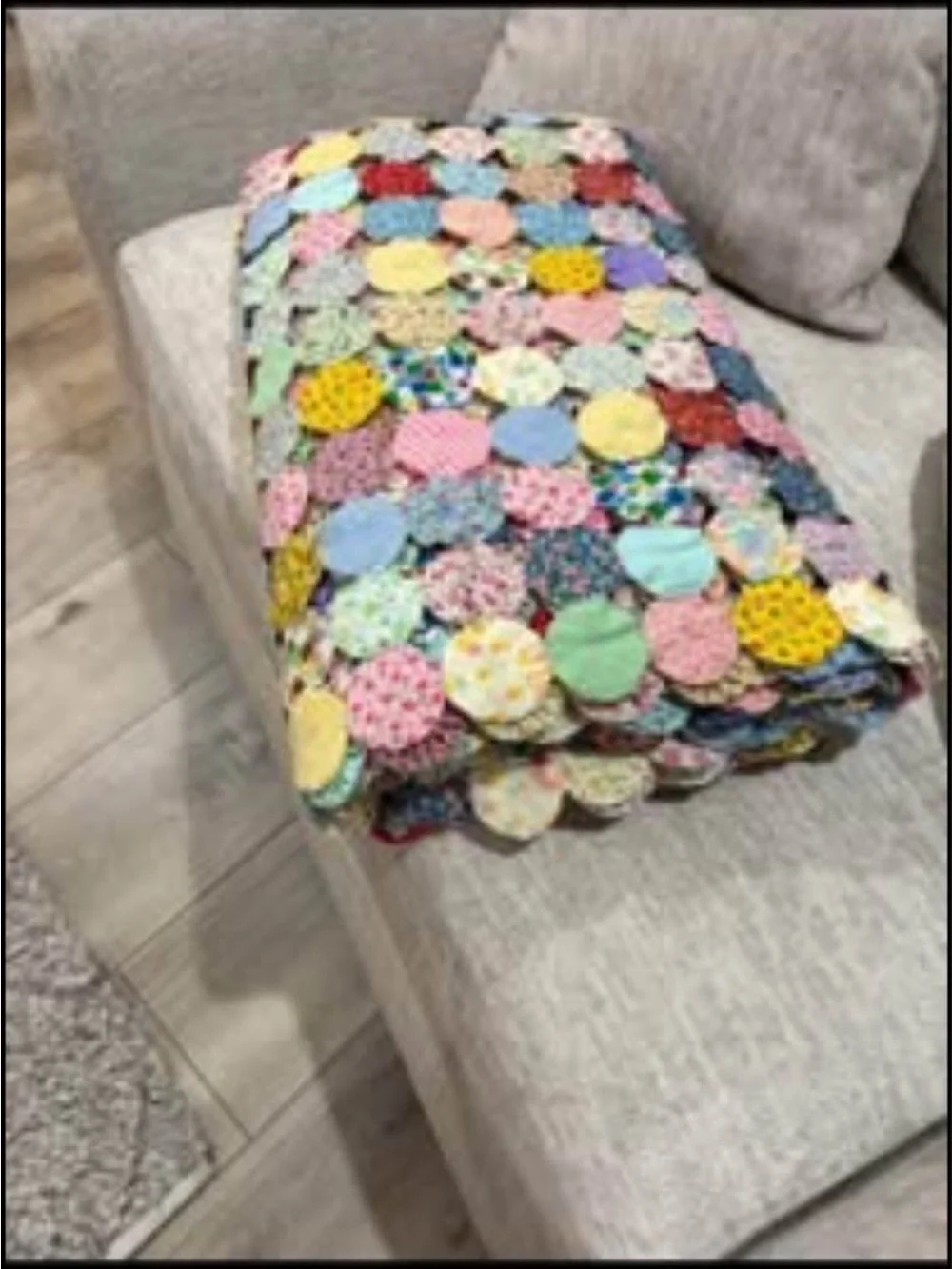 Handmade Multicolor Crochet Yo-Yo Throw Blanket - Home Bedding